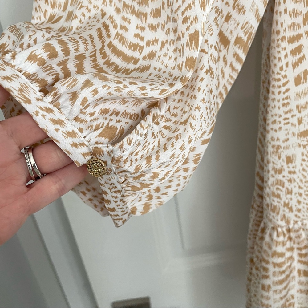 Emily McCarthy Dallas Balloon Sleeve Mini Dress Animal Print Silky Flowy. L6 - Picture 6 of 10
